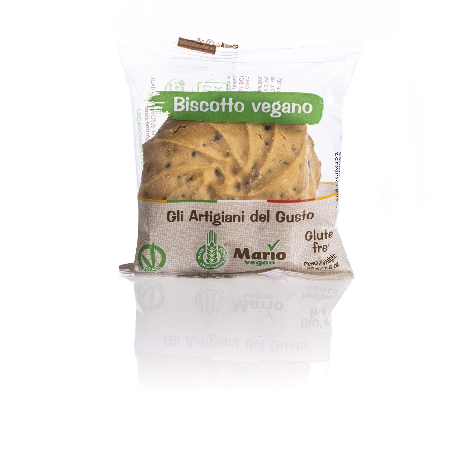 Biscotto Vegano Senza Glutine Monoporzione 42g - Mario Senza Glutine