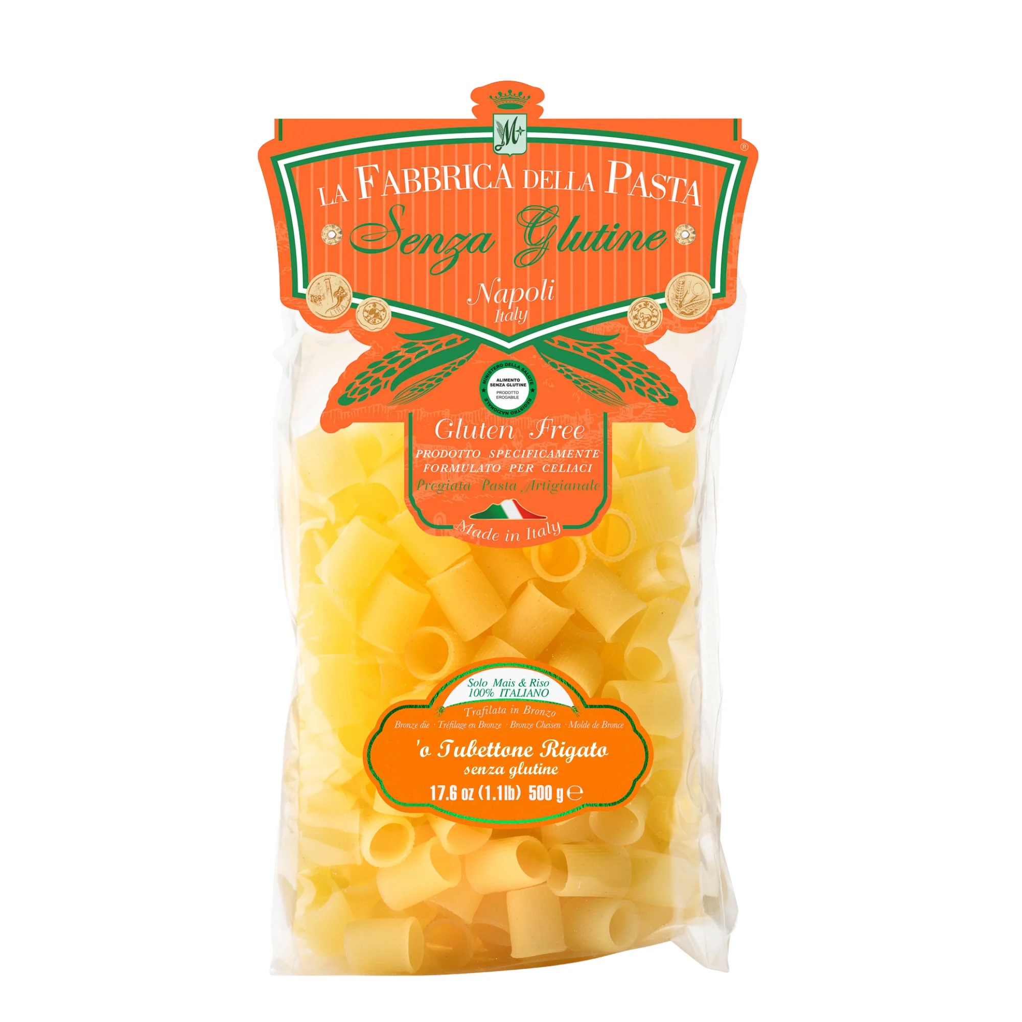 Pasta Tubettone Rigato Senza Glutine - Pasta di Gragnano