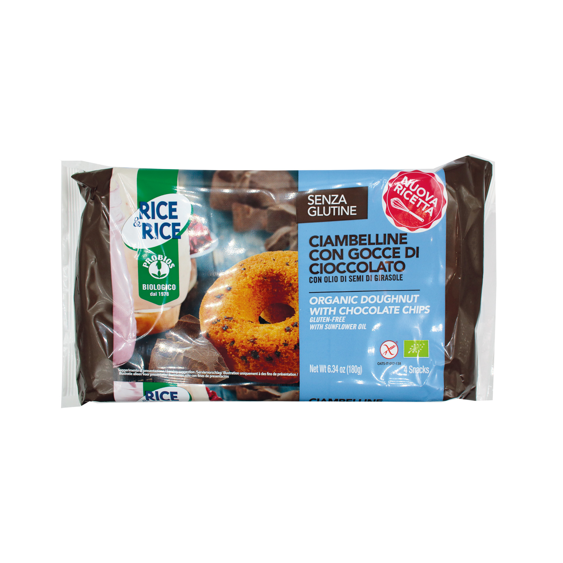 Ciambelline con Gocce di Cioccolato Senza Glutine - Probios