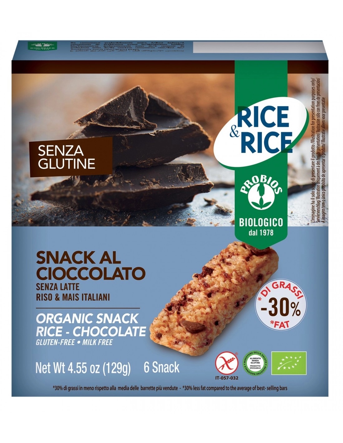 Snack di Riso al Cioccolato Senza Glutine - Probios