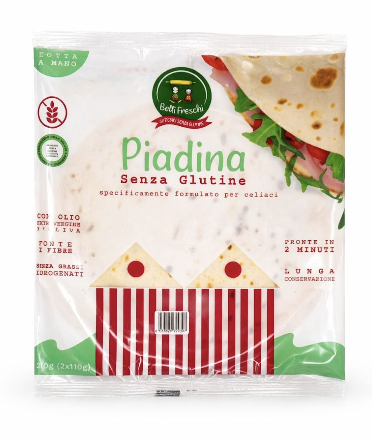 Piadina fuori frigo 2 pz Senza glutine - Belli Freschi