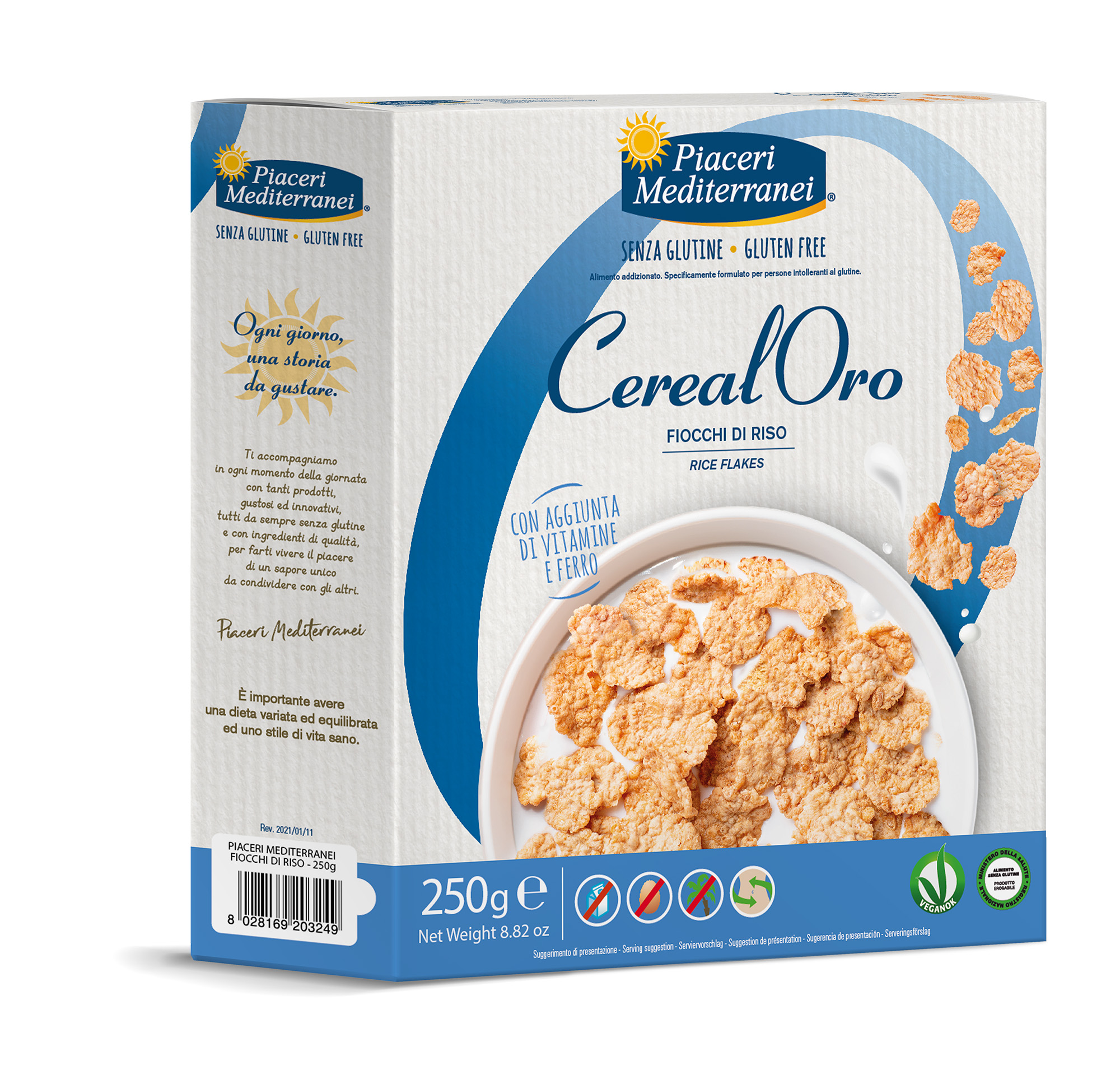 Fiocchi di Riso Cereali Senza Glutine - CerealOro Piaceri Mediterranei