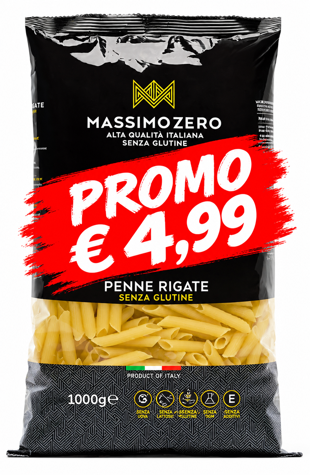 Penne Rigate 1kg Senza Glutine - Massimo Zero