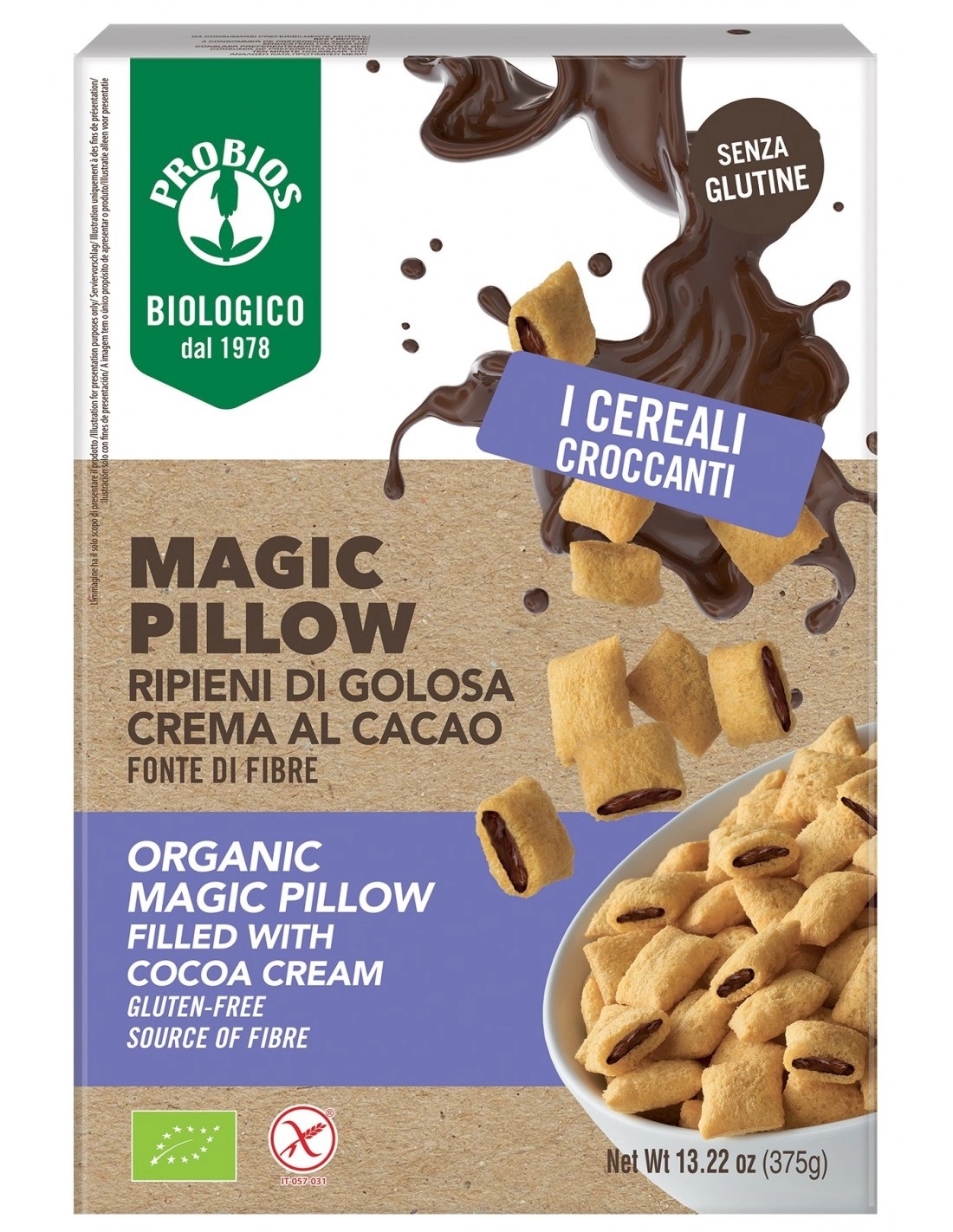 Cereali Magic Pillow con Crema al Cacao Senza Glutine - Probios