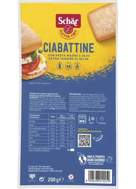 Pane Senza Glutine Ciabattine - Schär