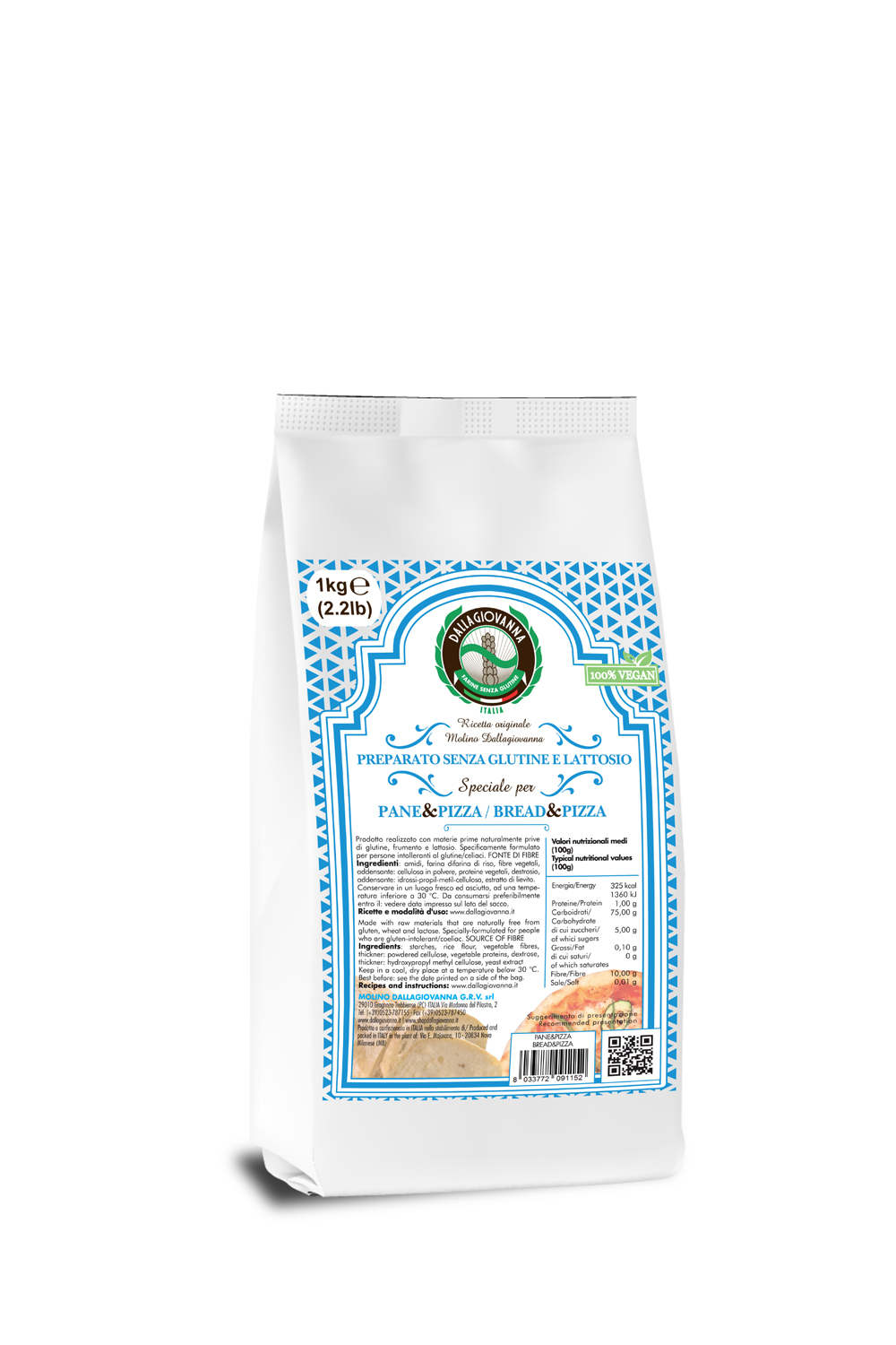 Preparato per Pane e Pizza Senza Glutine e Senza Lattosio - Molino Dallagiovanna