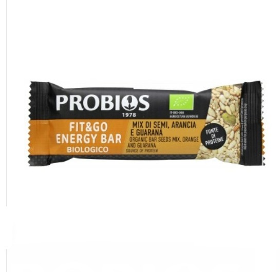 Barretta Fit&Go Energy Mix Di Semi, Arancia E Guaranà Senza Glutine - Probios