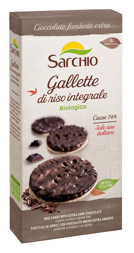 Gallette di Riso con Cioccolato Fondente Extra Senza Glutine - Sarchio
