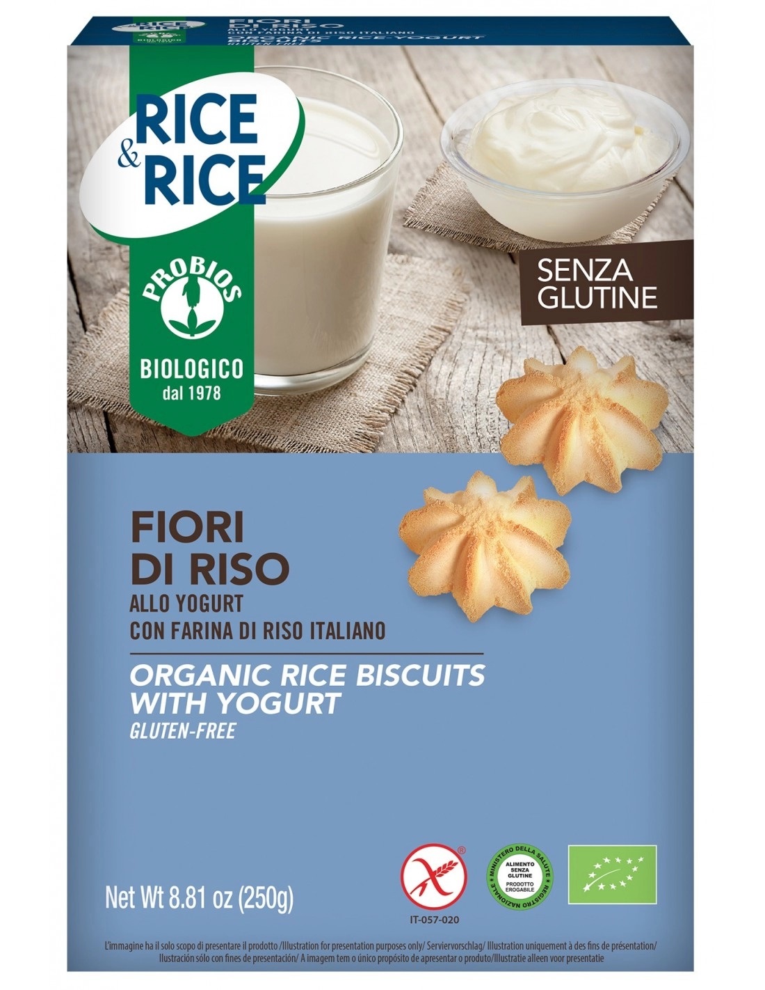 Fiori di Riso allo Yogurt Biscotti Senza Glutine - Probios