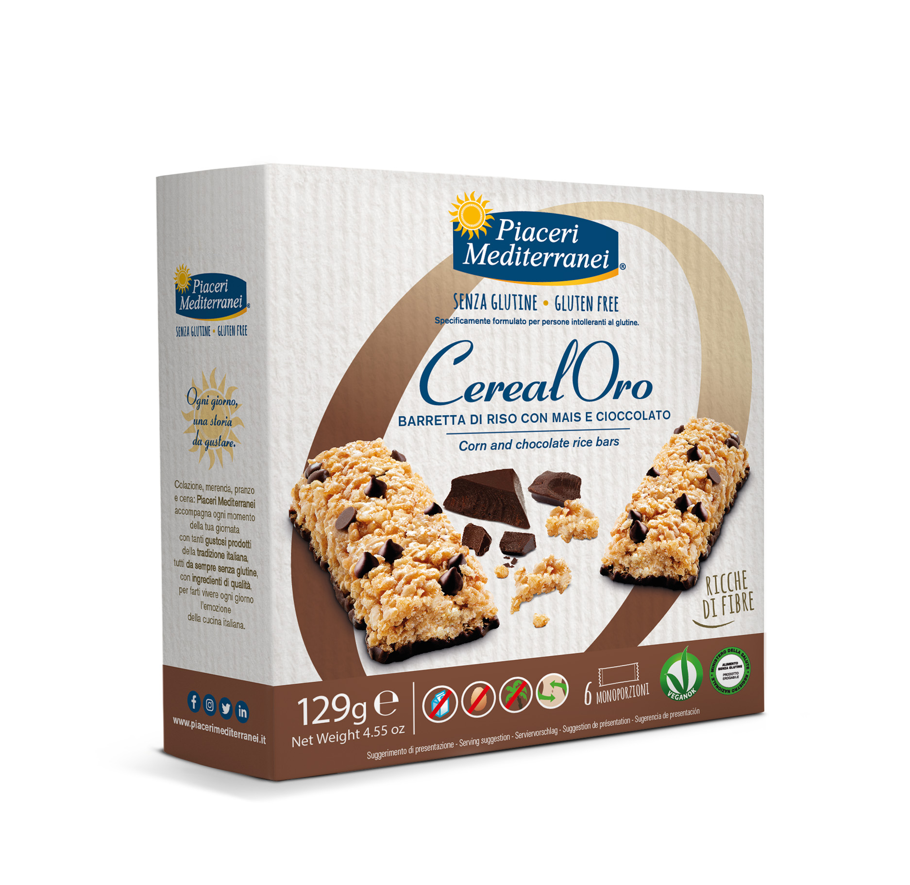 Barrette con Cioccolato Senza Glutine - CerealOro Piaceri Mediterranei